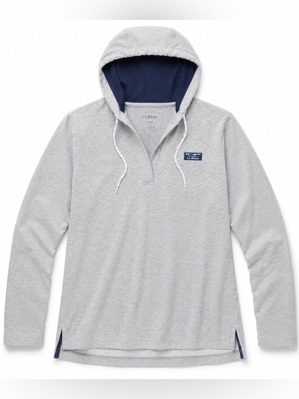 L.L.Bean Soft Cotton Rugby Hoodie Gray Size Large